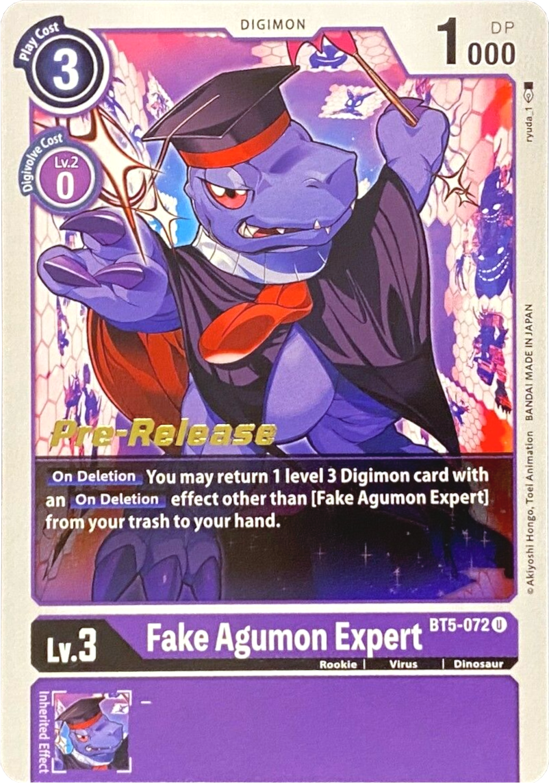 Fake Agumon Expert [BT5-072] [Battle of Omni Pre-Release Promos] | Enigma On Main