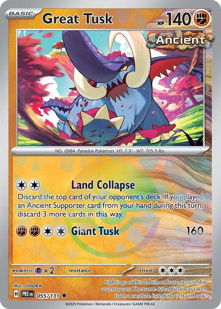 Great Tusk (055/131) (Poke Ball Pattern) [Scarlet & Violet: Prismatic Evolutions] | Enigma On Main