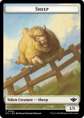 Mercenary // Sheep Double-Sided Token [Outlaws of Thunder Junction Tokens] | Enigma On Main