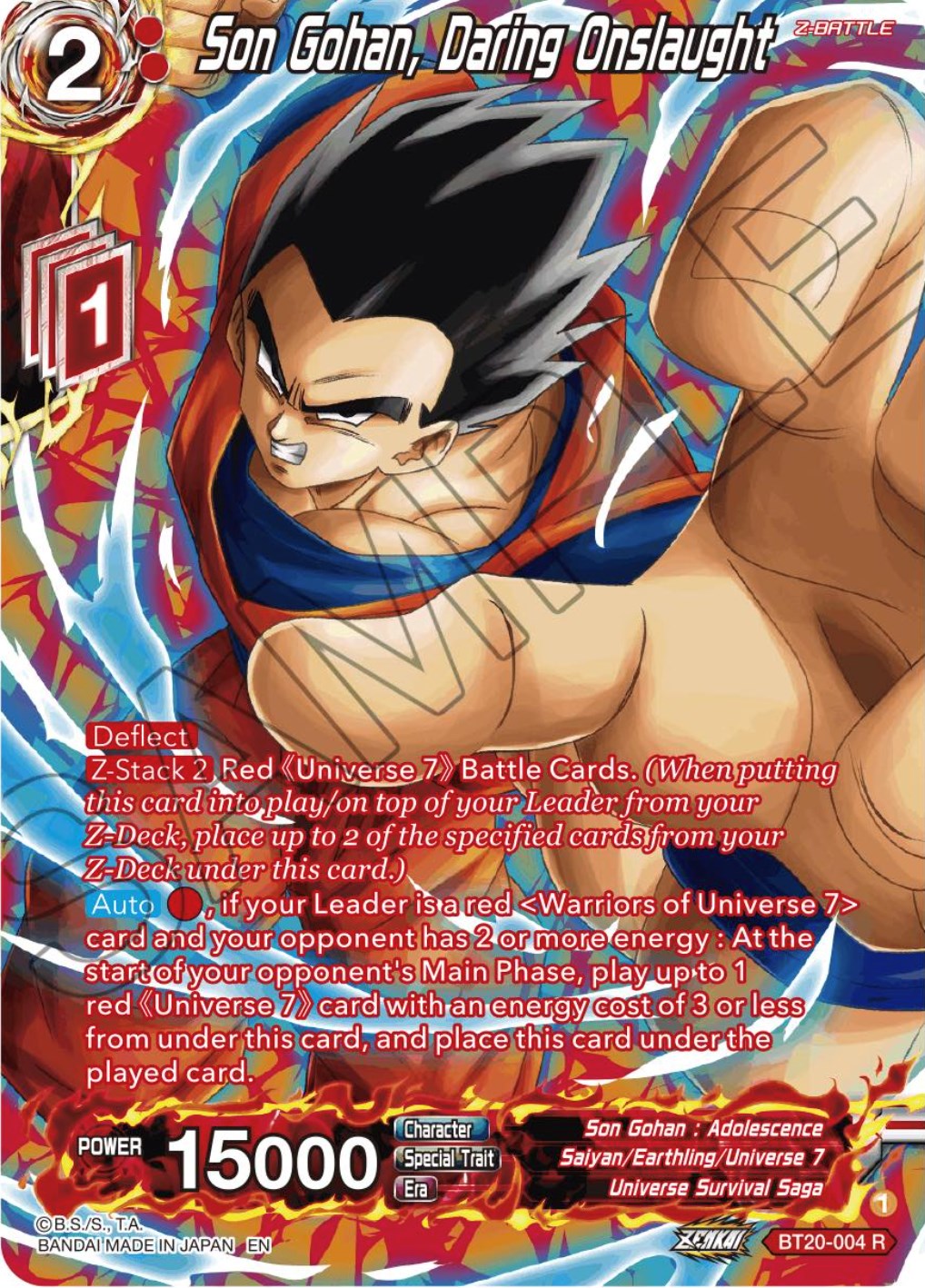 Son Gohan, Daring Onslaught (Silver Foil) (BT20-004) [Power Absorbed] | Enigma On Main
