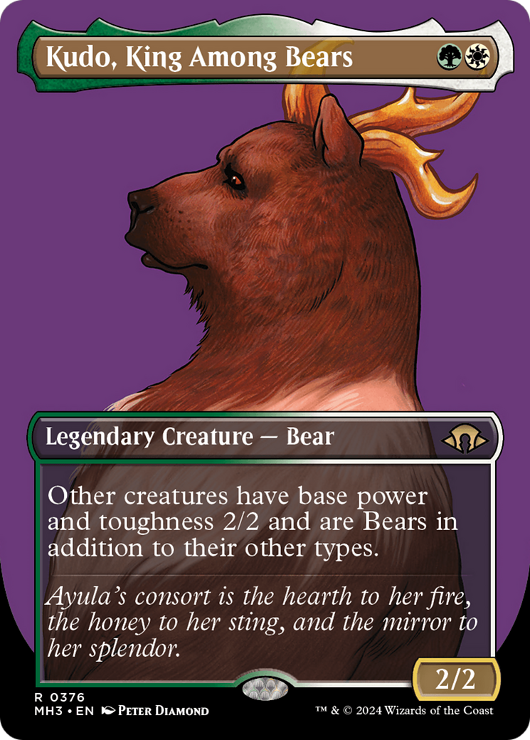 Kudo, King Among Bears (Borderless) [Modern Horizons 3] | Enigma On Main