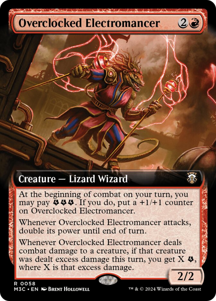 Overclocked Electromancer (Extended Art) (Ripple Foil) [Modern Horizons 3 Commander] | Enigma On Main