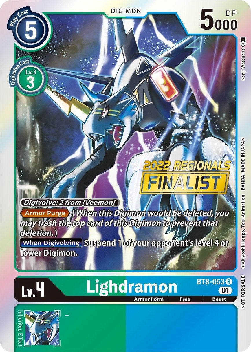 Lighdramon [BT8-053] (2022 Championship Offline Regional) (Online Finalist) [New Awakening Promos] | Enigma On Main