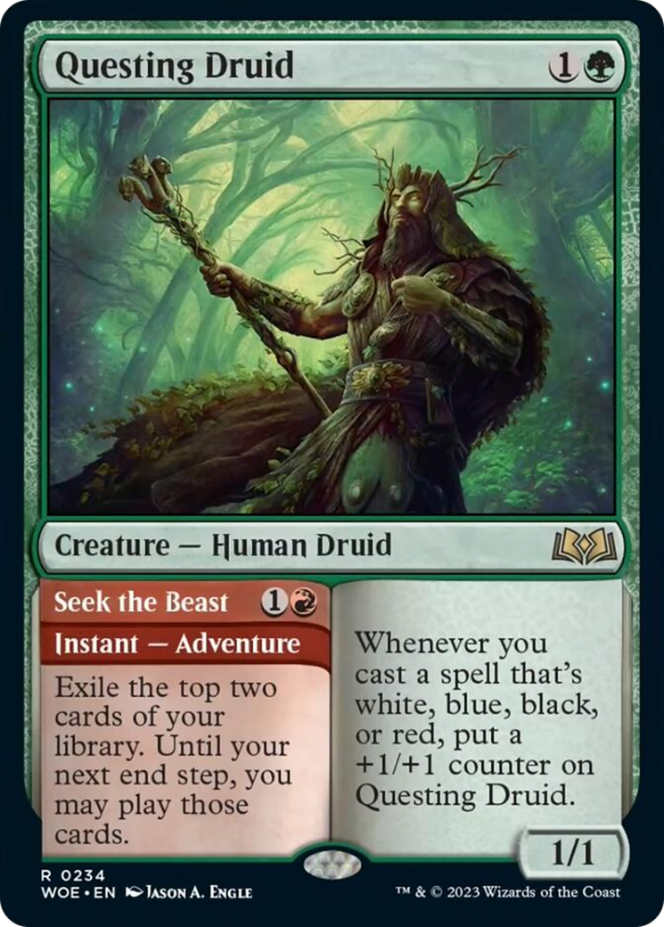 Questing Druid // Seek the Beast [Wilds of Eldraine] | Enigma On Main