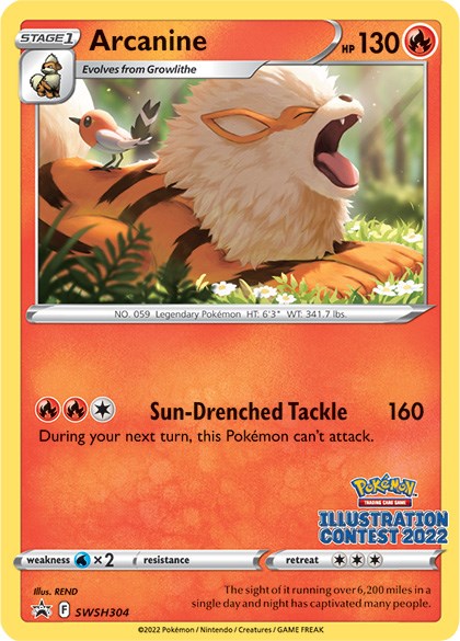 Arcanine (SWSH304) (Illustration Contest 2022) [Sword & Shield: Black Star Promos] | Enigma On Main