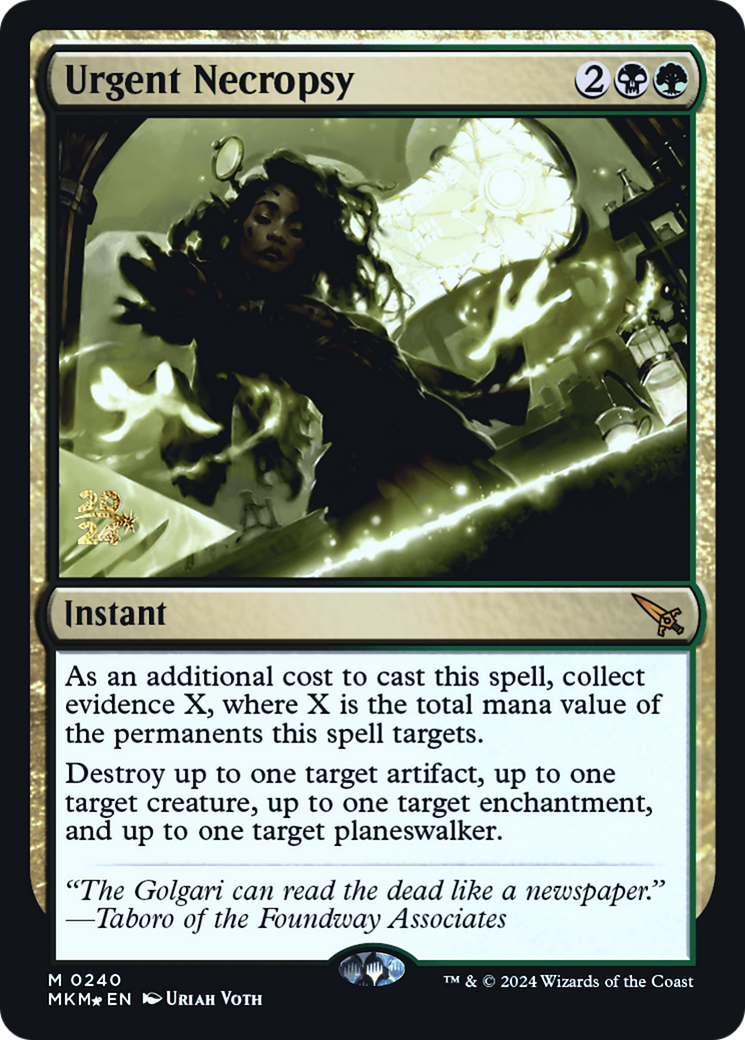 Urgent Necropsy [Murders at Karlov Manor Prerelease Promos] | Enigma On Main