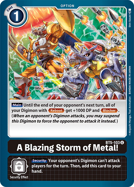 A Blazing Storm of Metal! [BT5-103] [Battle of Omni] | Enigma On Main