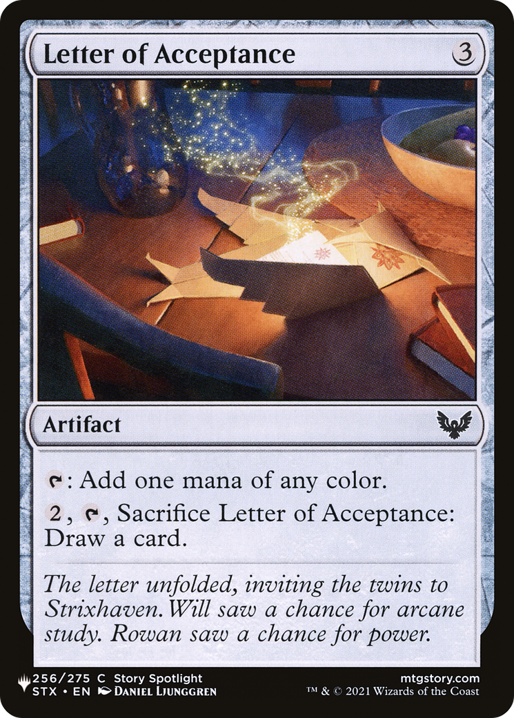 Letter of Acceptance [The List] | Enigma On Main