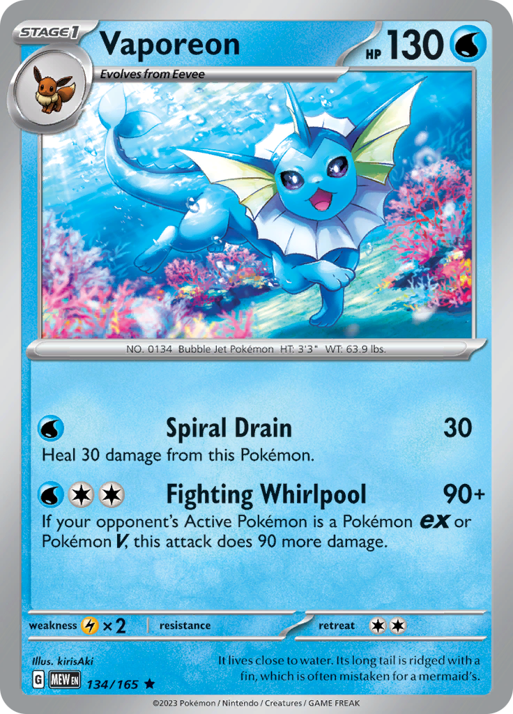 Vaporeon (134/165) [Scarlet & Violet: 151] | Enigma On Main