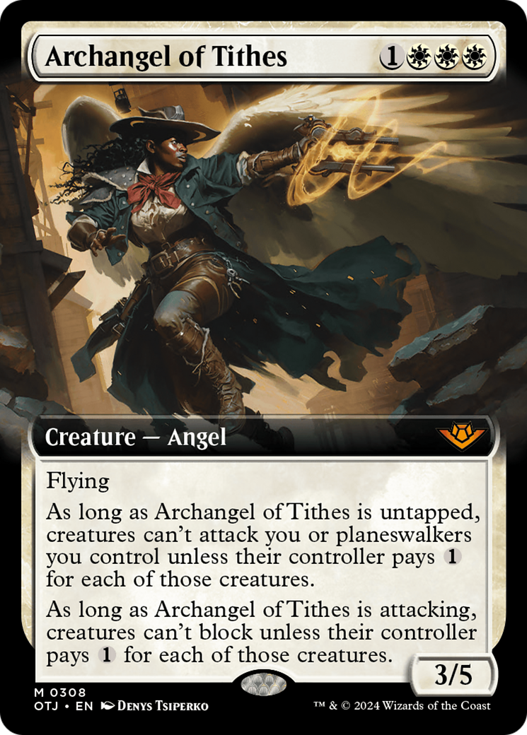 Archangel of Tithes (Extended Art) [Outlaws of Thunder Junction] | Enigma On Main