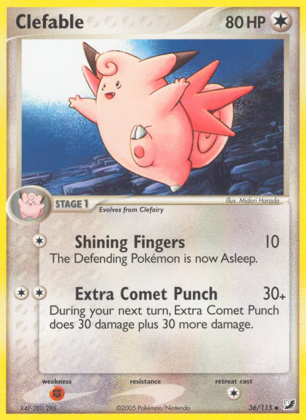 Clefable (36/115) [EX: Unseen Forces] | Enigma On Main