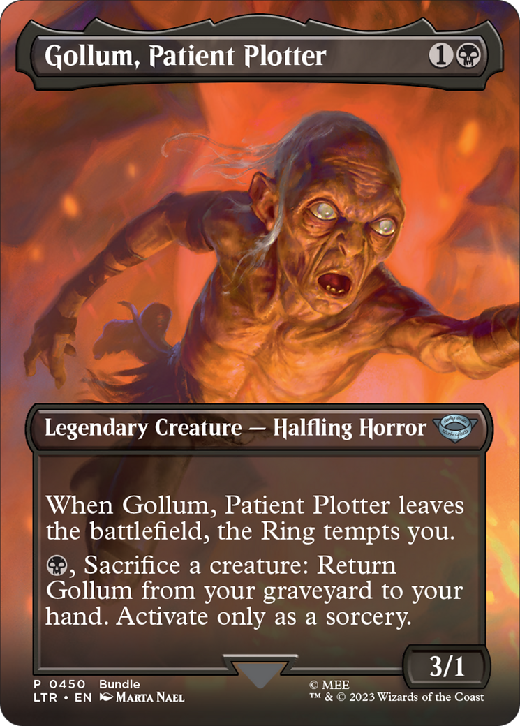 Gollum, Patient Plotter (Borderless Alternate Art) [The Lord of the Rings: Tales of Middle-Earth] | Enigma On Main