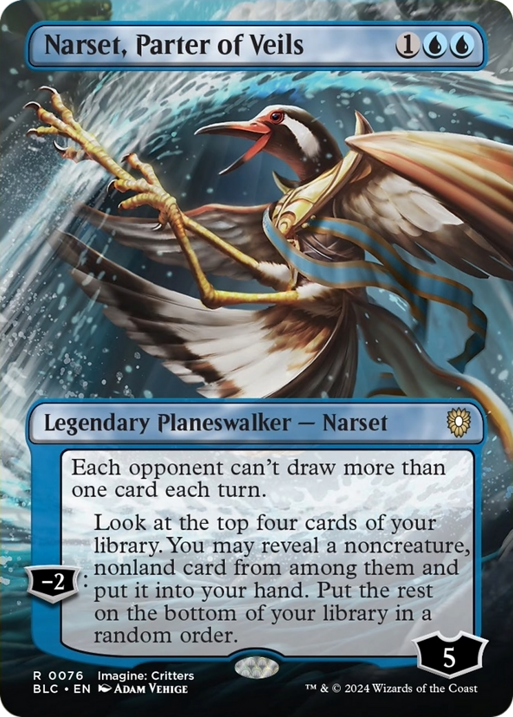 Narset, Parter of Veils (Borderless) [Bloomburrow Commander] | Enigma On Main