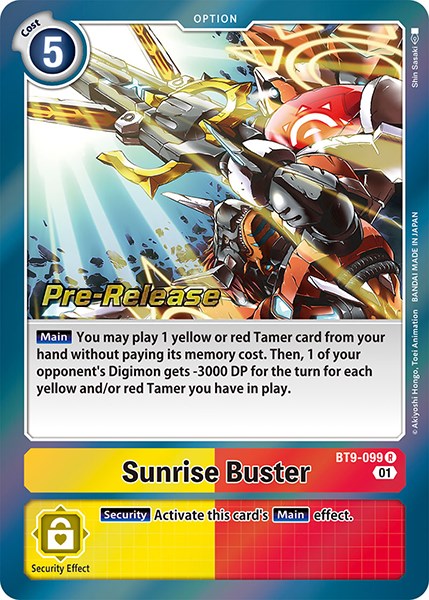 Sunrise Buster [BT9-099] [X Record Pre-Release Promos] | Enigma On Main