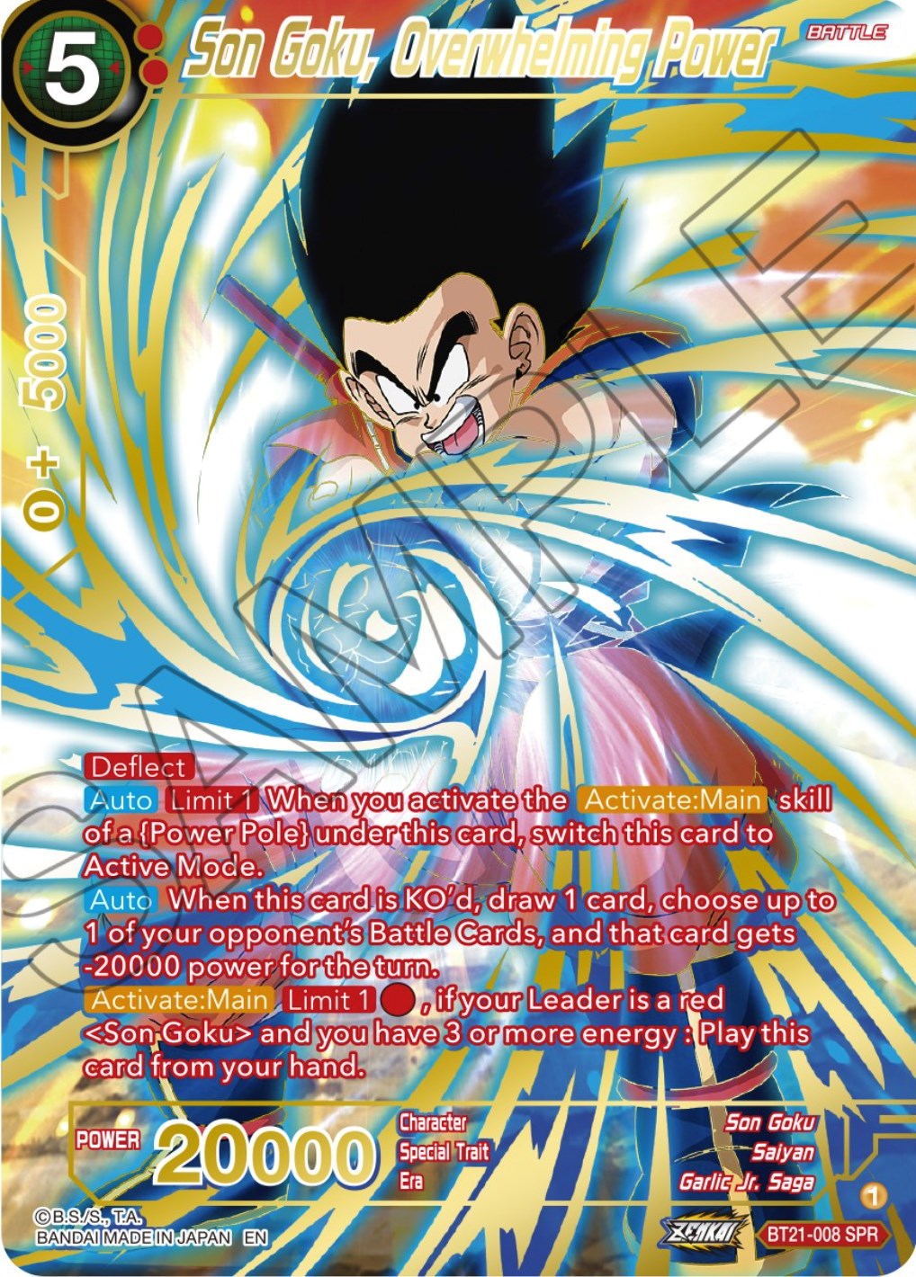 Son Goku, Overwhelming Power (SPR) (BT21-008) [Wild Resurgence] | Enigma On Main