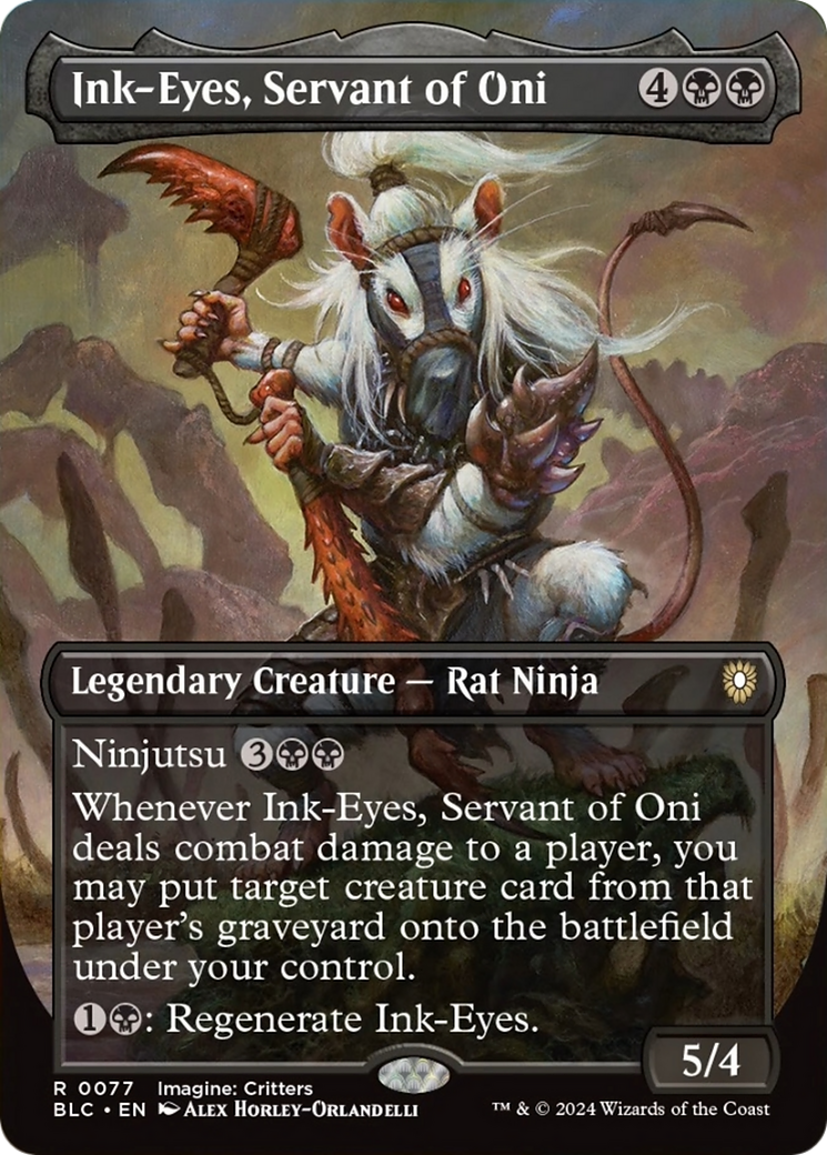 Ink-Eyes, Servant of Oni (Borderless) [Bloomburrow Commander] | Enigma On Main