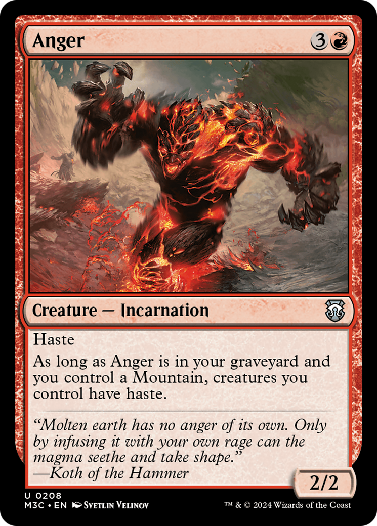 Anger (Ripple Foil) [Modern Horizons 3 Commander] | Enigma On Main