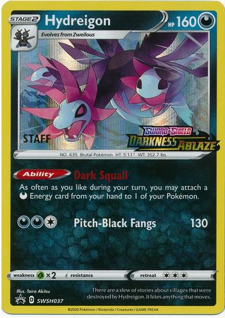 Hydreigon (SWSH037) (Staff Prerelease Promo) [Sword & Shield: Black Star Promos] | Enigma On Main