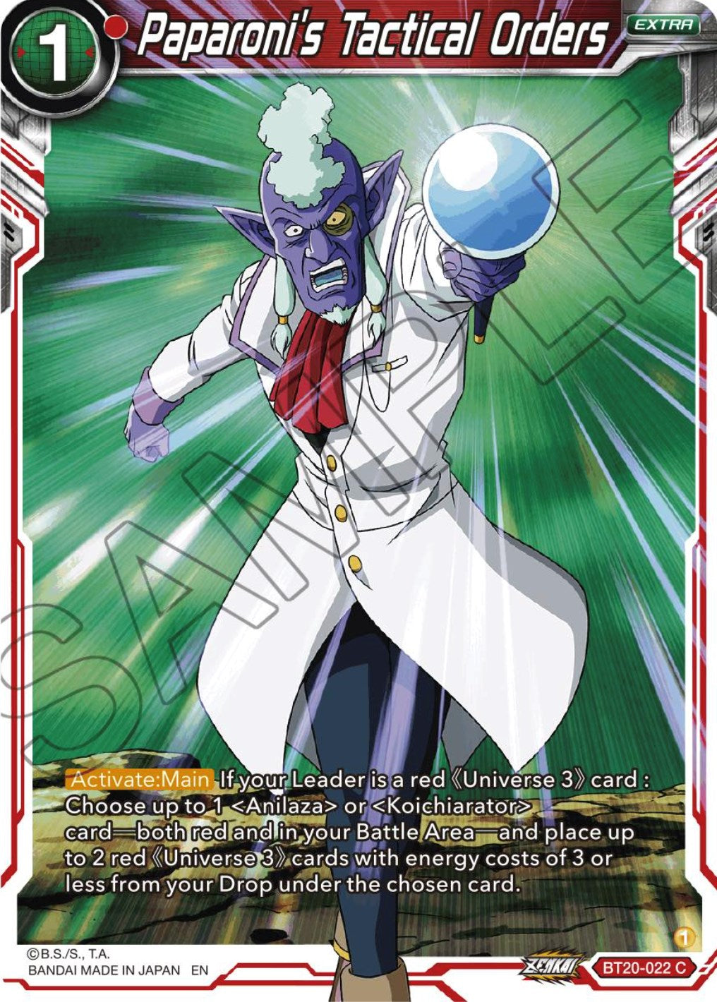 Paparoni's Tactical Orders (BT20-022) [Power Absorbed] | Enigma On Main