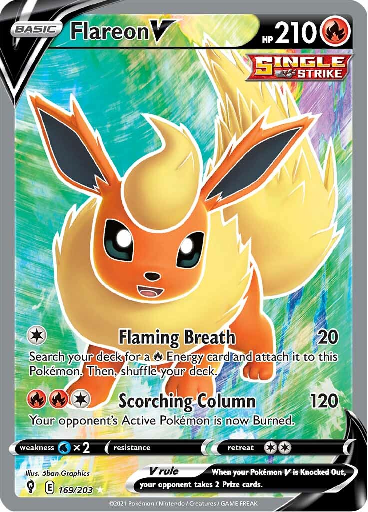 Flareon V (169/203) [Sword & Shield: Evolving Skies] | Enigma On Main