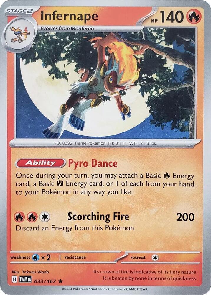 Infernape (033/167) (Theme Deck Exclusive) [Scarlet & Violet: Twilight Masquerade] | Enigma On Main