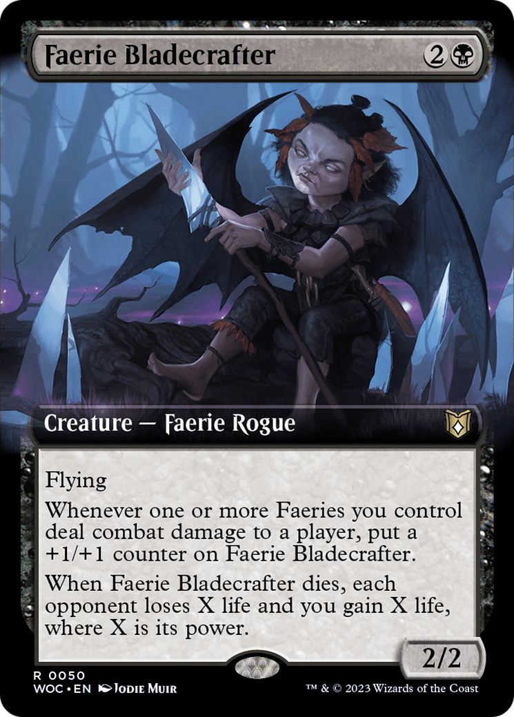 Faerie Bladecrafter (Extended Art) [Wilds of Eldraine Commander] | Enigma On Main