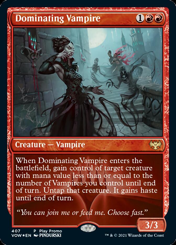 Dominating Vampire (Play Promo) [Innistrad: Crimson Vow Promos] | Enigma On Main