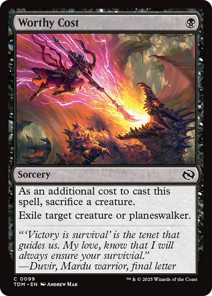 Worthy Cost [Tarkir: Dragonstorm] | Enigma On Main