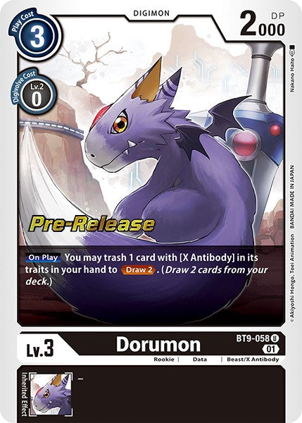 Dorumon [BT9-058] [X Record Pre-Release Promos] | Enigma On Main