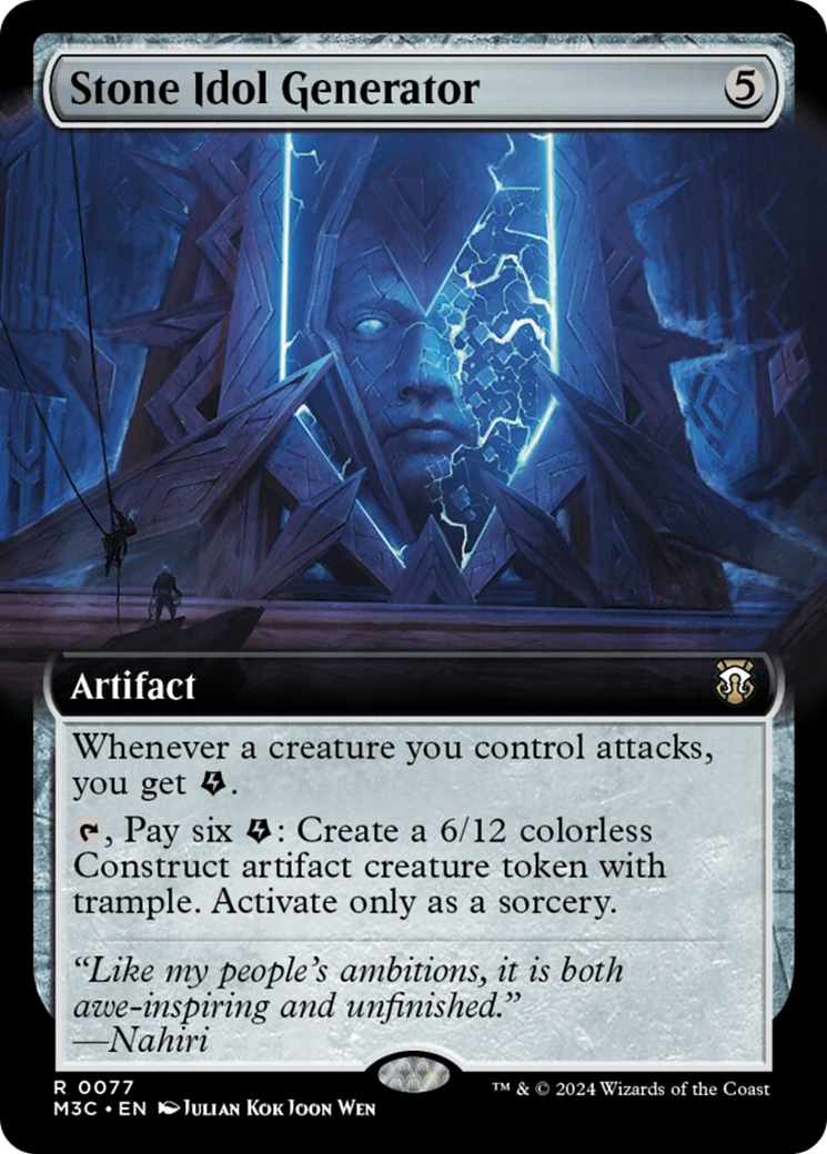 Stone Idol Generator (Extended Art) (Ripple Foil) [Modern Horizons 3 Commander] | Enigma On Main