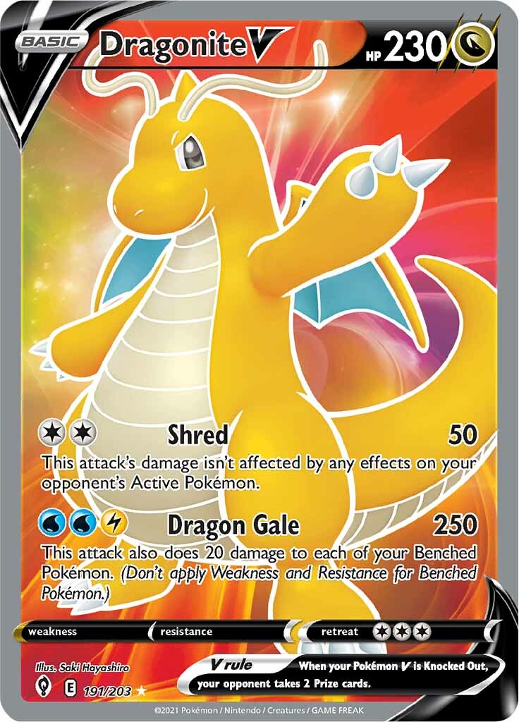 Dragonite V (191/203) [Sword & Shield: Evolving Skies] | Enigma On Main