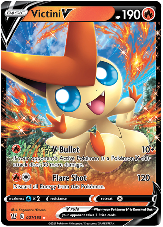 Victini V (021/163) [Sword & Shield: Battle Styles] | Enigma On Main