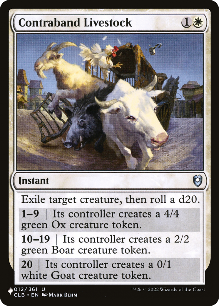 Contraband Livestock [The List Reprints] | Enigma On Main