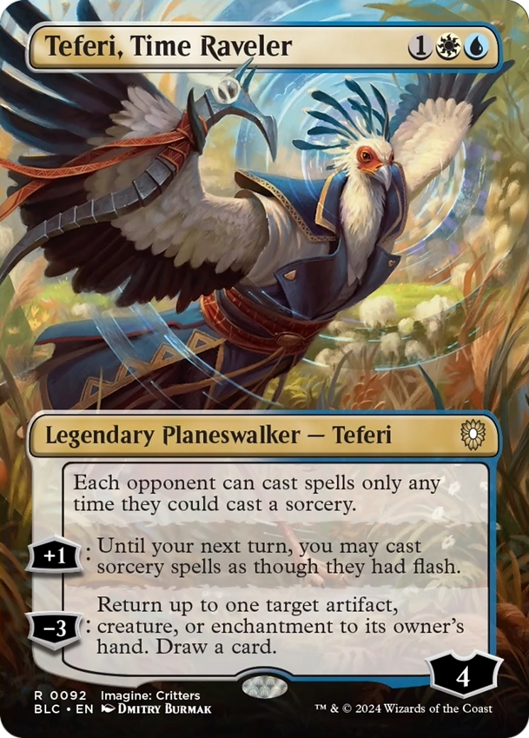 Teferi, Time Raveler (Borderless) [Bloomburrow Commander] | Enigma On Main