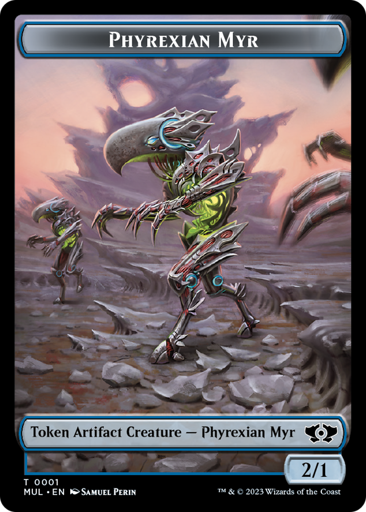 Phyrexian Myr // Teferi's Talent Emblem Double-Sided Token [March of the Machine Tokens] | Enigma On Main