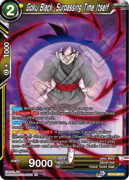 Goku Black, Surpassing Time itself (BT16-088) [Realm of the Gods] | Enigma On Main