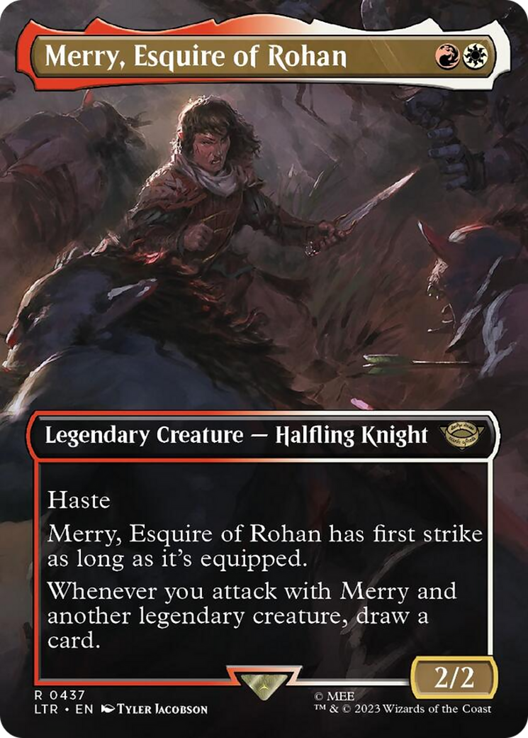 Merry, Esquire of Rohan (Borderless Alternate Art) [The Lord of the Rings: Tales of Middle-Earth] | Enigma On Main