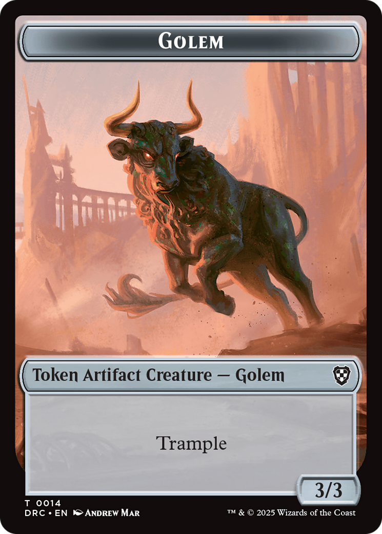 Golem (0014) // Thopter (0010) Double-Sided Token [Aetherdrift Tokens] | Enigma On Main