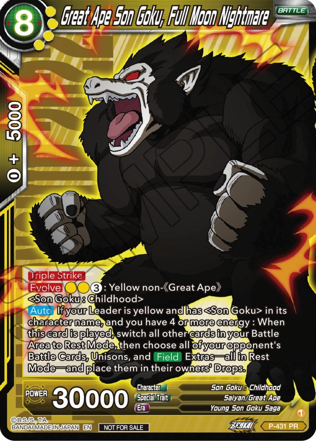 Great Ape Son Goku, Full Moon Nightmare (P-431) [Promotion Cards] | Enigma On Main