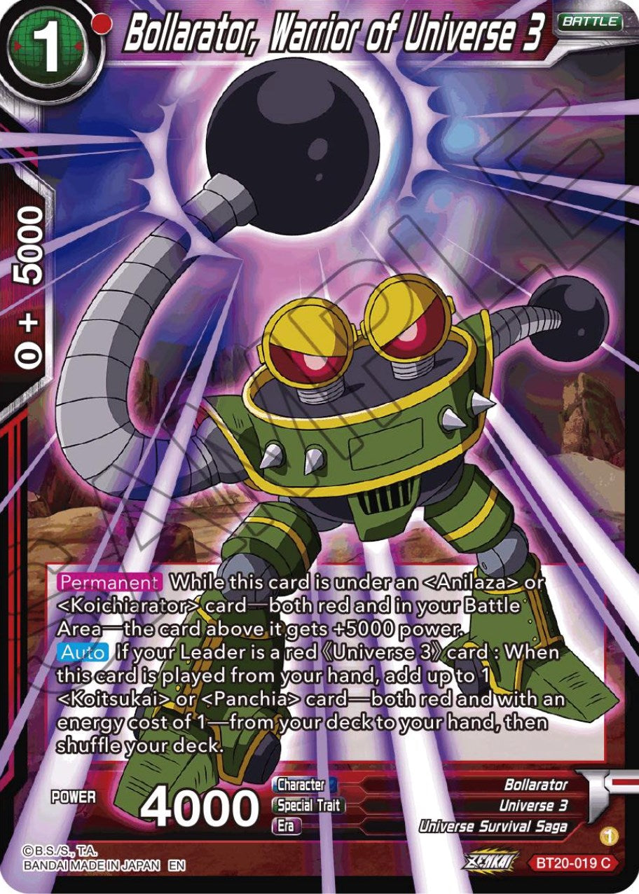 Bollarator, Warrior of Universe 3 (BT20-019) [Power Absorbed] | Enigma On Main
