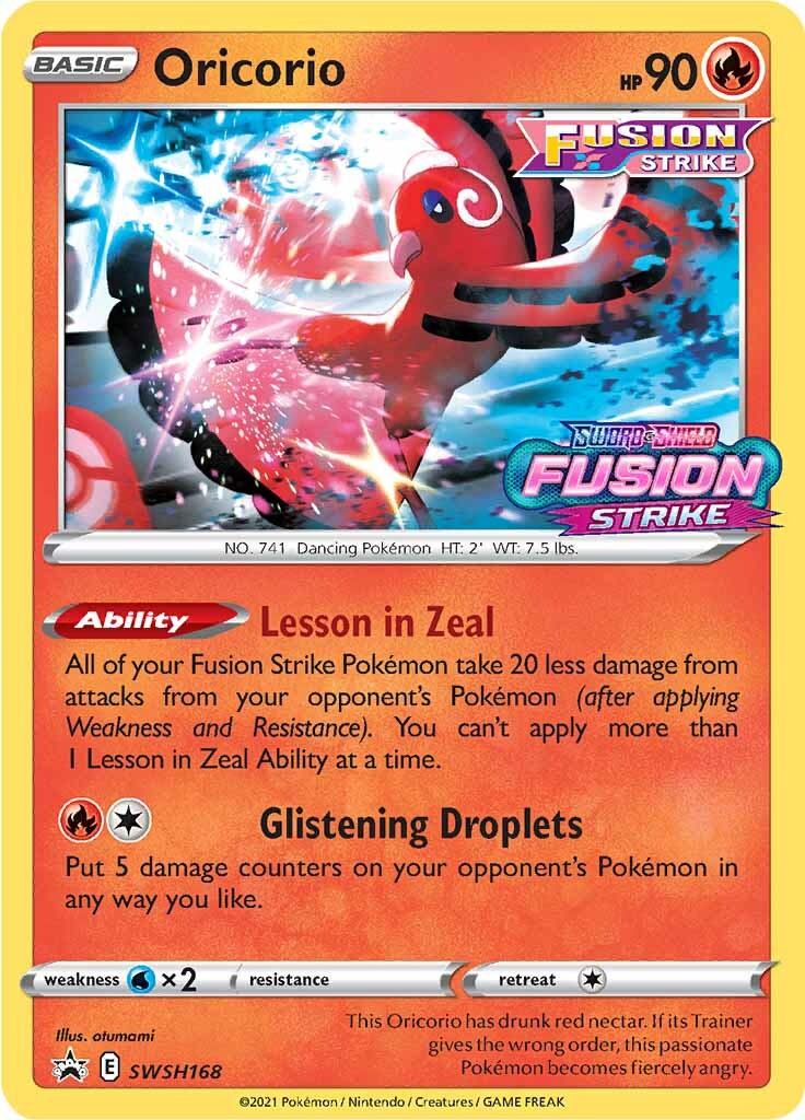 Oricorio (SWSH168) (Prerelease Promo) [Sword & Shield: Black Star Promos] | Enigma On Main