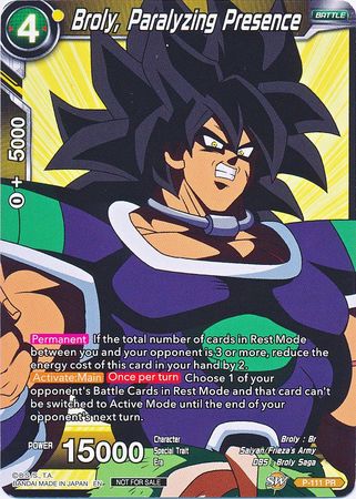 Broly, Paralyzing Presence (Broly Pack Vol. 3) (P-111) [Promotion Cards] | Enigma On Main