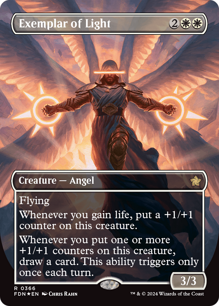 Exemplar of Light (Borderless) (Mana Foil) [Foundations] | Enigma On Main