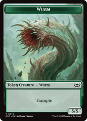 Wurm (0019) // Manifest Double-Sided Token [Duskmourn: House of Horror Commander Tokens] | Enigma On Main