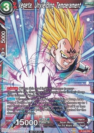 Vegeta, Unyielding Temperament (Power Booster: World Martial Arts Tournament) (P-143) [Promotion Cards] | Enigma On Main