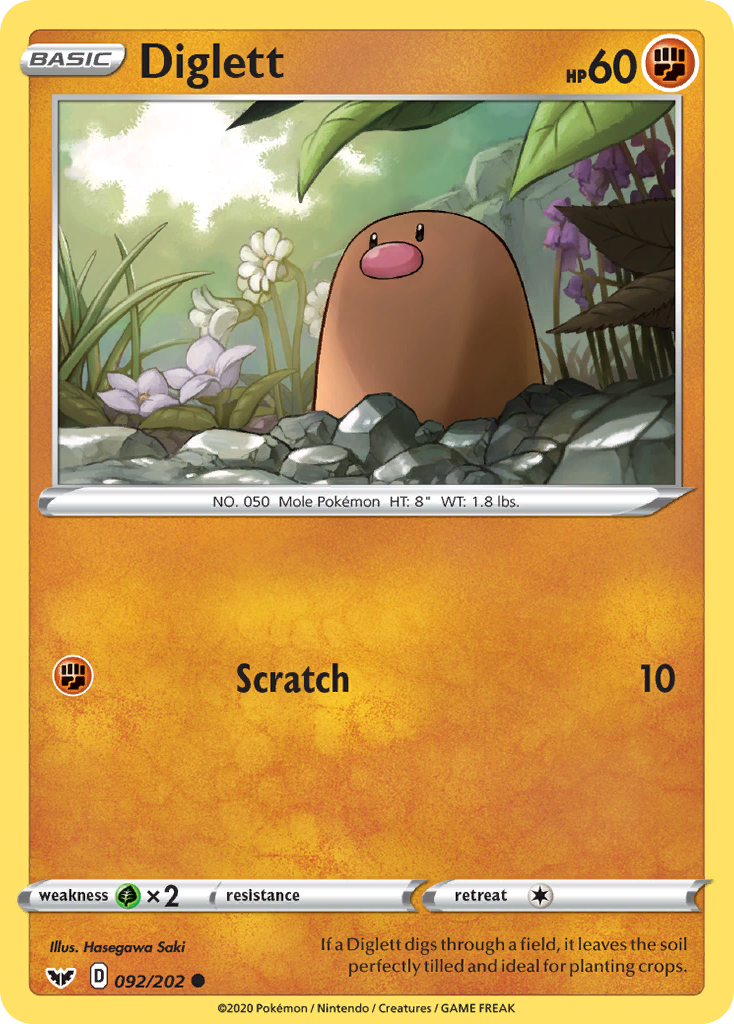 Diglett (092/202) [Sword & Shield: Base Set] | Enigma On Main