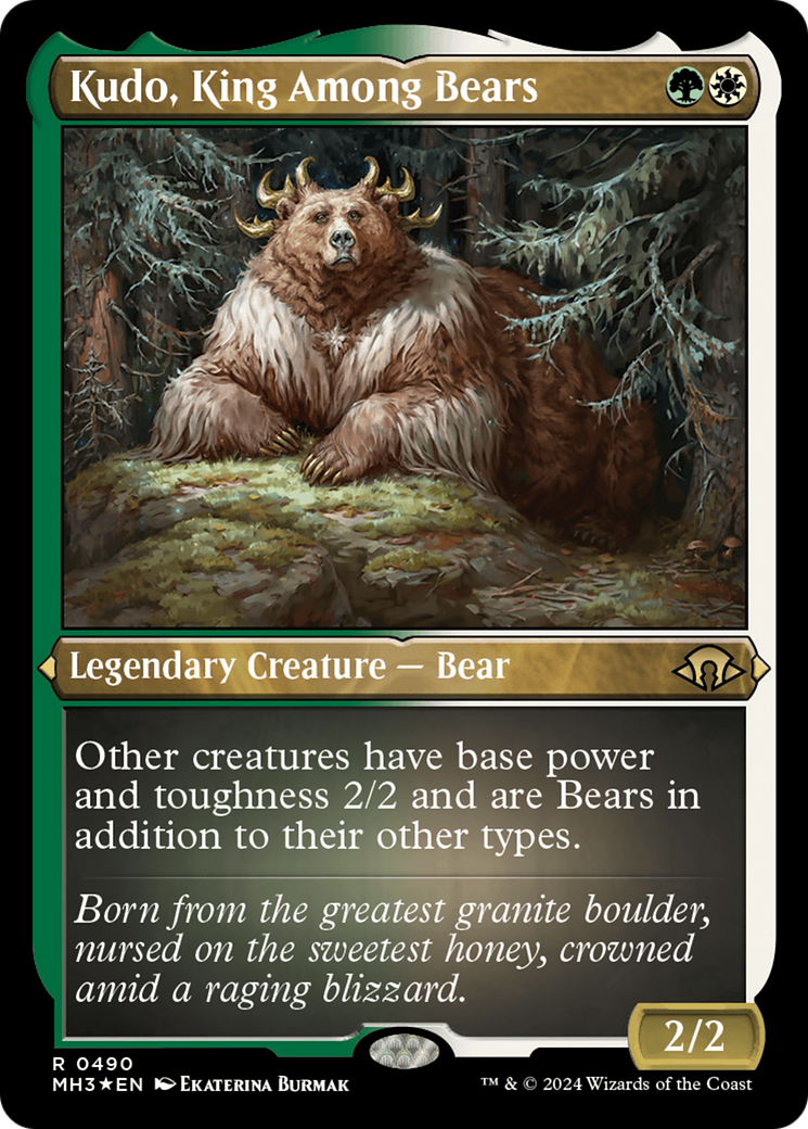 Kudo, King Among Bears (Foil Etched) [Modern Horizons 3] | Enigma On Main