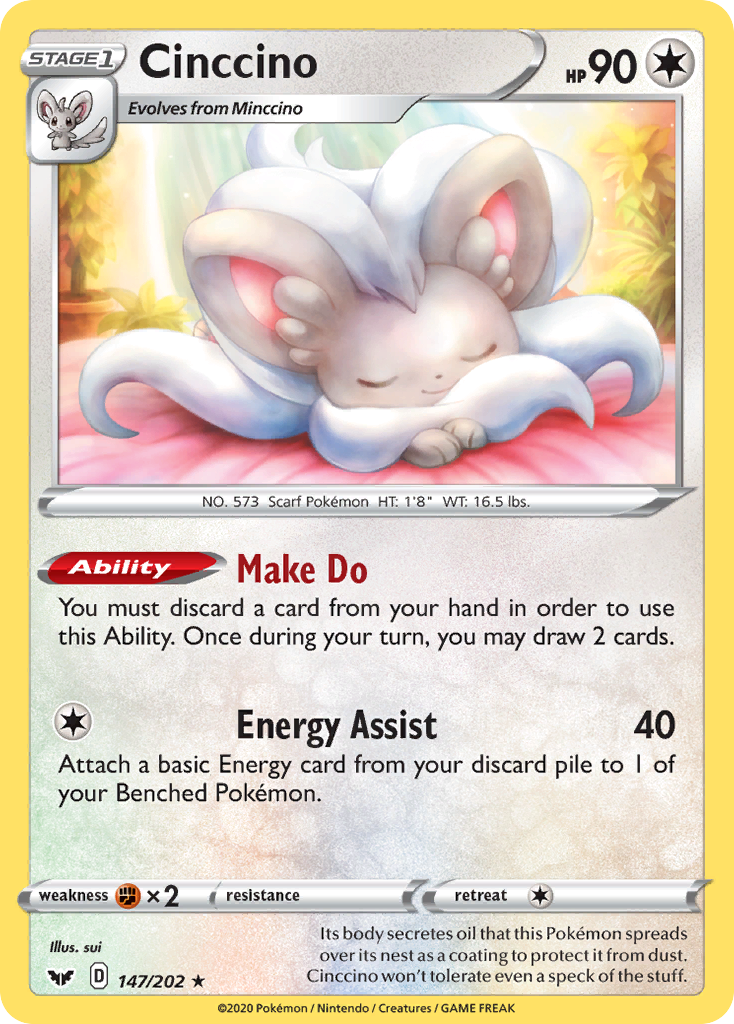 Cinccino (147/202) [Sword & Shield: Base Set] | Enigma On Main