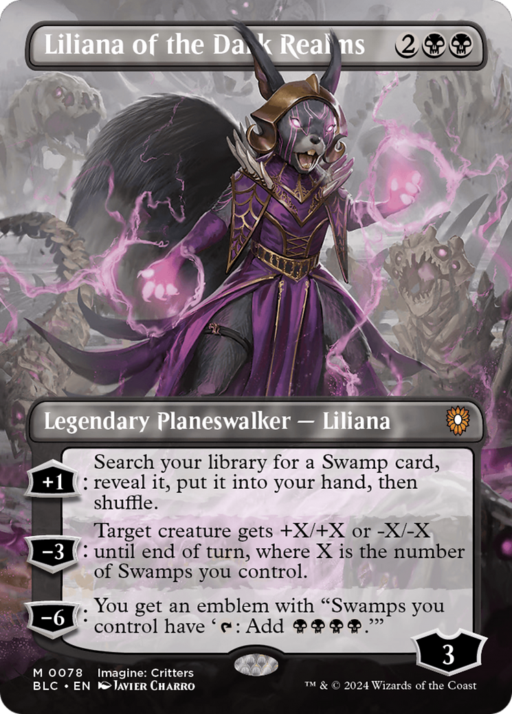 Liliana of the Dark Realms (Borderless) [Bloomburrow Commander] | Enigma On Main