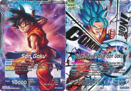 Son Goku // Super Saiyan Blue Son Goku (Hot Stamped) (BT1-030) [Promotion Cards] | Enigma On Main